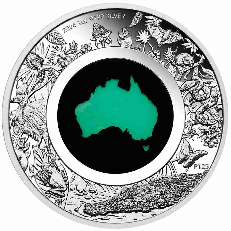 The Great Southern Land Proof Chrysoprase Silver Coin
