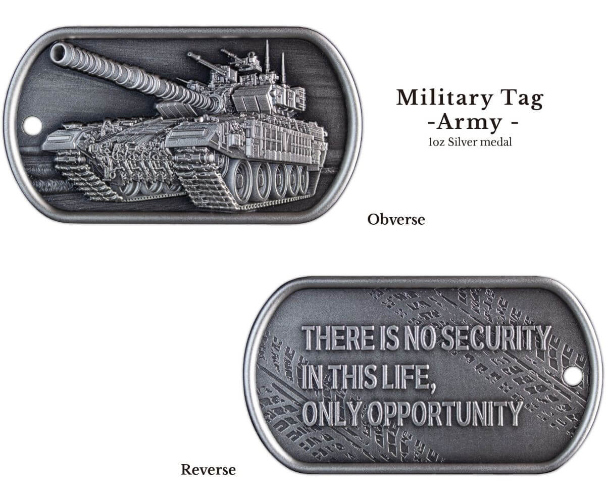Military Tags Army 1 oz Silver Antiqued Bar - Image 7