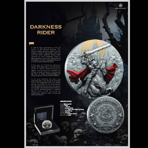 DARKNESS RIDER 2 Oz Ultra High Relief Silver Coin - Image 4