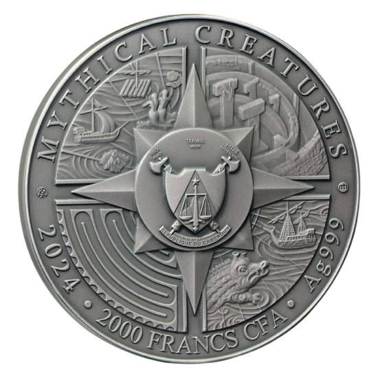 Mythical Creatures Series-Harpy 2 Oz Silver Coin - Image 2