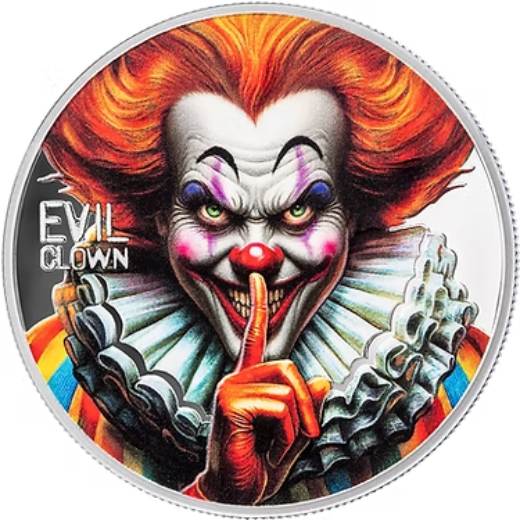 Evil Clown Urban Legends 1 oz Proof Silver Coin - Image 2
