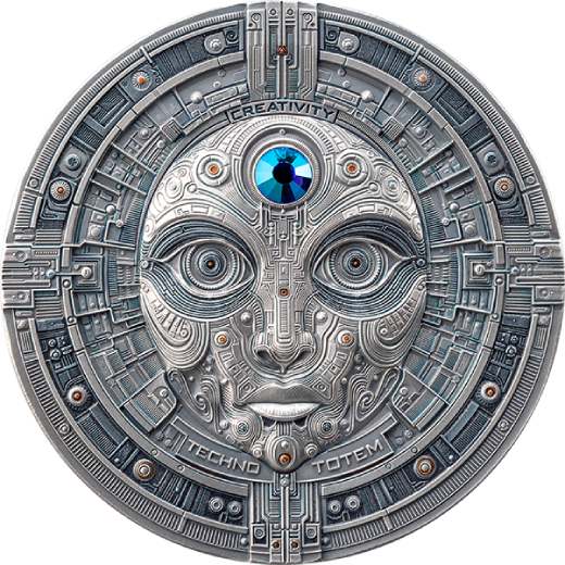 Crypto States Techno Totem - The Creator 2 Oz Silver