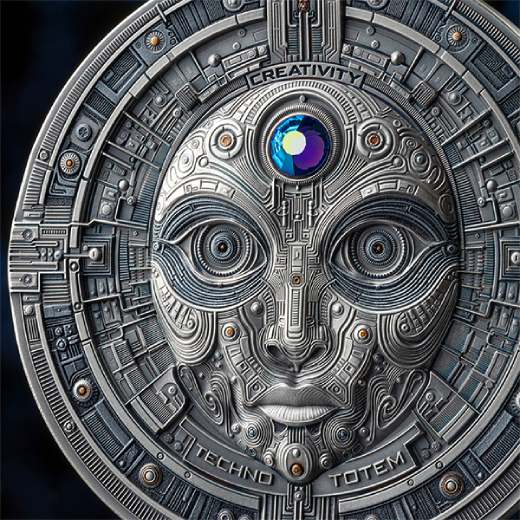 Crypto States Techno Totem - The Creator 2 Oz Silver - Image 5
