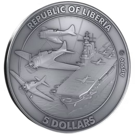 Battle of Midway 2oz High Relief Silver Coin - Image 8