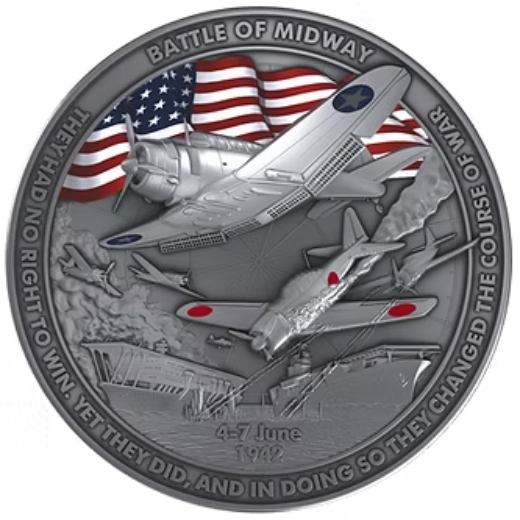Battle of Midway 2oz High Relief Silver Coin - Image 6