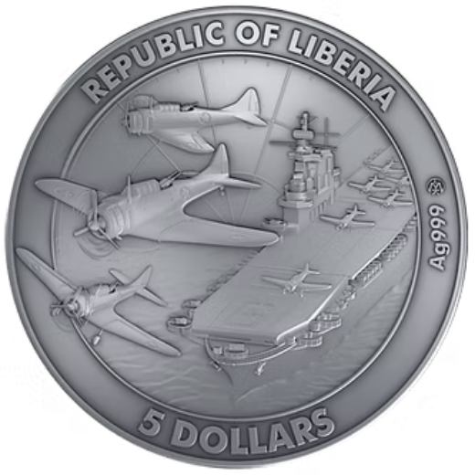 Battle of Midway 2oz High Relief Silver Coin - Image 5