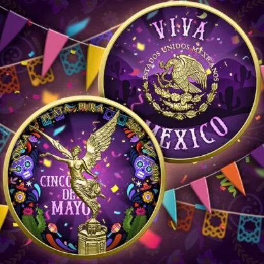 Cinco De Mayo 1 Oz Colorized Silver Libertad - Image 2