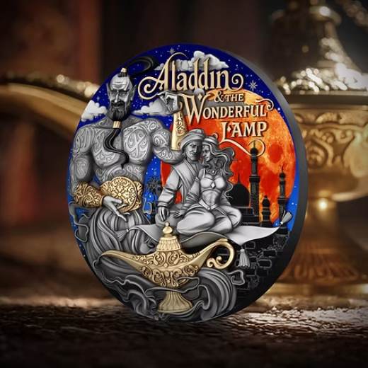 Aladdin and the wonderful Lamp 2 Oz UHR Gilded Silver - Image 7