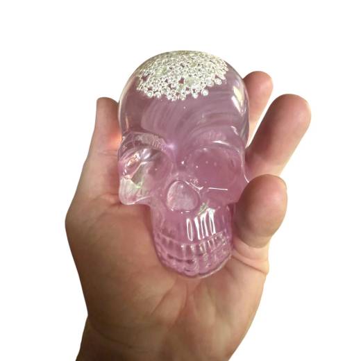 1 Oz Shot For Brains silver in resin skull - Image 4