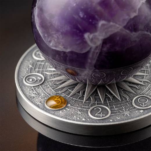 Saturn Solar System 2 Oz Antique Finish Silver Coin - Image 5