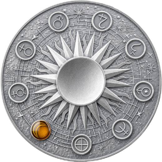 Neptune Solar System 2 Oz Antique Finish Silver Coin - Image 8