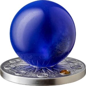 Moon Solar System 2 Oz Antique Finish Silver Coin