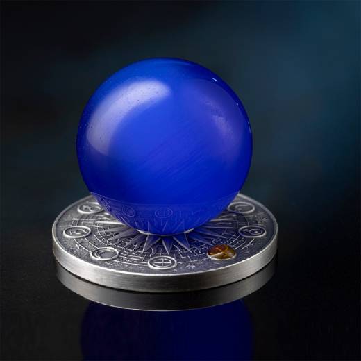Moon Solar System 2 Oz Antique Finish Silver Coin - Image 6