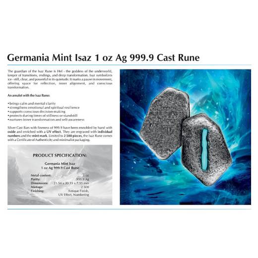 Isaz Rune 1 Oz Silver Case Bar - Image 2