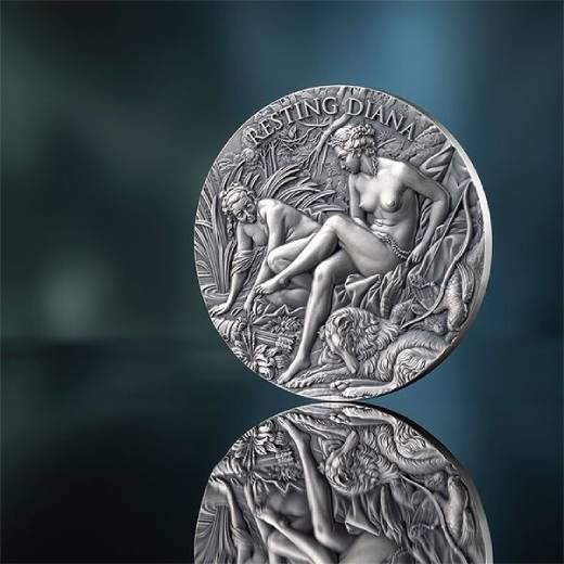 Resting Diana Celestial Beauty 2 oz Silver Coin - Image 6