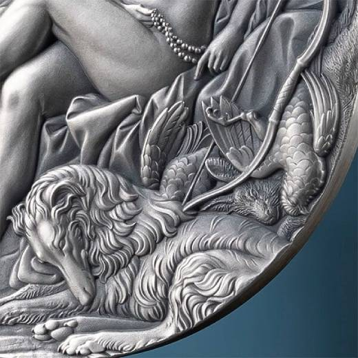 Resting Diana Celestial Beauty 2 oz Silver Coin - Image 2