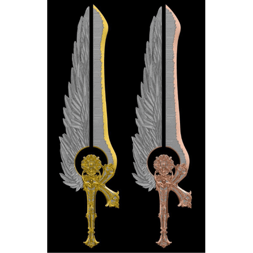 2.5 Oz Sword of St Uriel Gold Gilded Silver Bar - Image 3