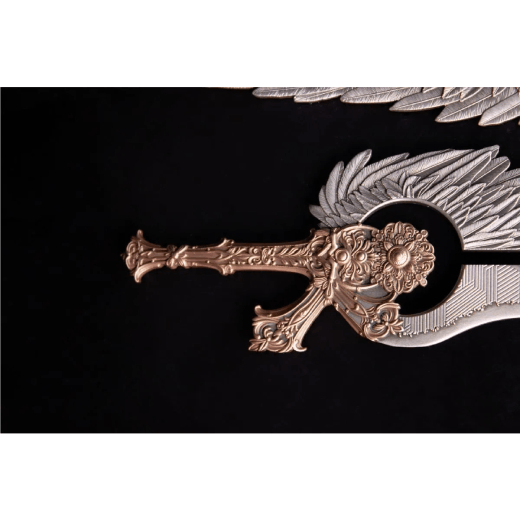 2.5 Oz Sword of St Uriel Rose Gold Gilded Silver Bar - Image 3