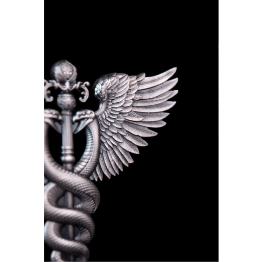 2.5 Oz Winged Staff Antique Silver Medal - Image 3