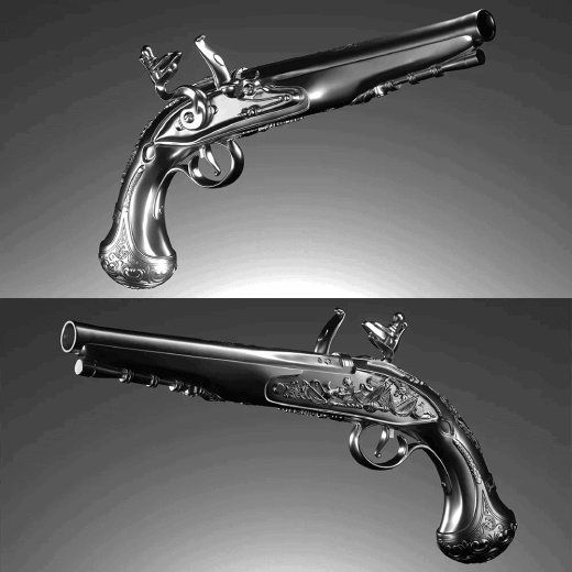 George Washington’s Flintlock Pistol 2 oz Silver 3D Shaped Coin - Image 5